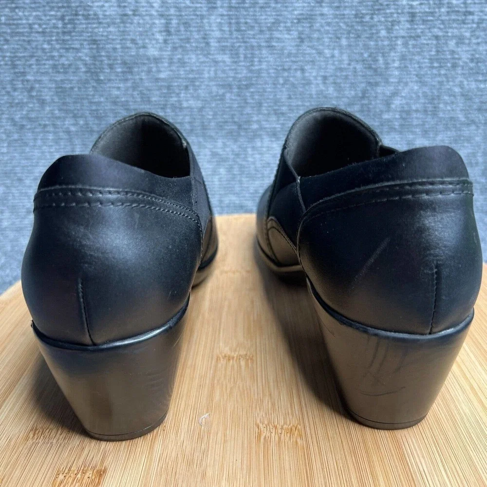 Clarks Emily Amelia Slip On Pumps Womens 10 Black Leather Stretch Comfort Shoes